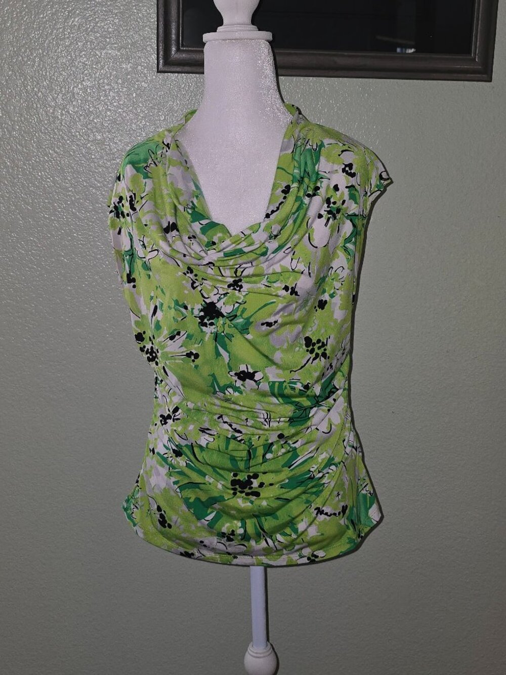 Worthington Bold Green Floral Blouse
